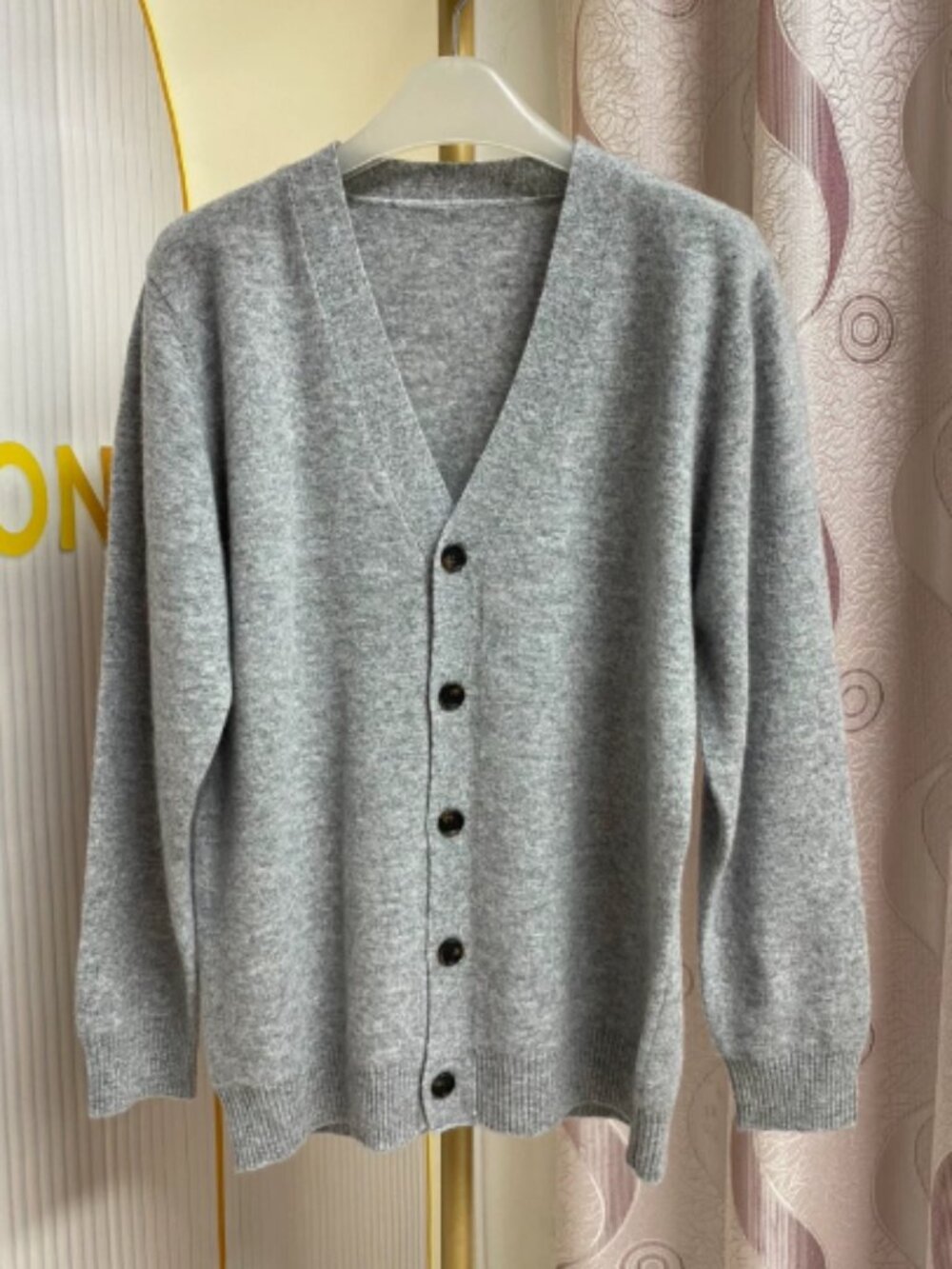 Cashmere Cardigan Sweater, Grey